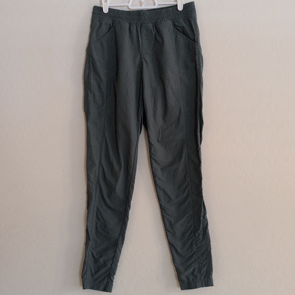 The North Face Nylon Quick Dry Pull On Pants Grey Green Elastic Waist - Size 2